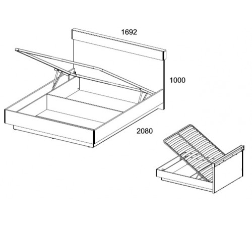 Кровать 160 с подъемником, TORINO