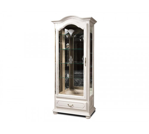 Шкаф с витриной  Давиль ММ-126-54Л (белая эмаль)
